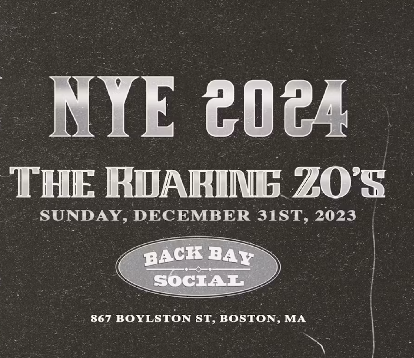 Roaring 20s NYE Party in Back Bay | Back Bay Social