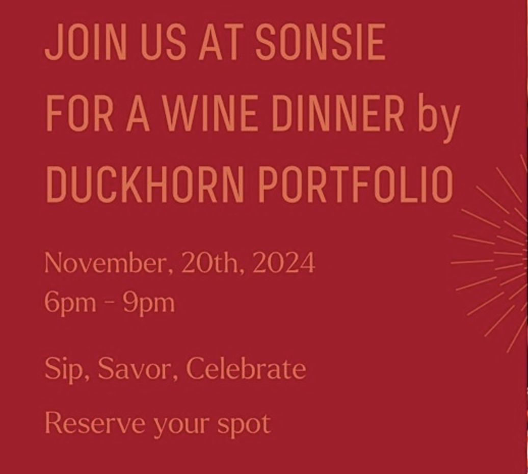 Get a Ticket for a Wine Dinner by Duckhorn Portfolio in Back Bay | Sonsie
