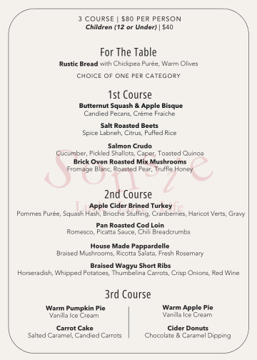 Thanksgiving on Newbury Street: Sonsie’s Prix Fixe Holiday Dinner